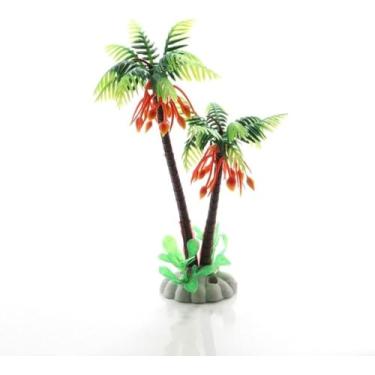 Imagem de Calsgkspray 1 mini coqueiro, ervas daninhas aquáticas, plantas de aquário artificiais, ornamento de grama para aquário de peixes, decoração de aquário