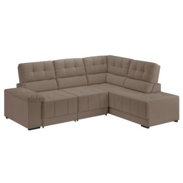 Imagem de Sofá de Canto Retrátil e Reclinável 5 lugares Veludo Firenze Besthouse
