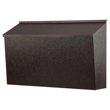Imagem de Caixa de correio de parede KYODOLED, caixa de correio de grande capacidade, caixa de poste de metal à prova de ferrugem de aço galvanizado, caixas de correio para fora, bronze 40 x 24 x 12 cm