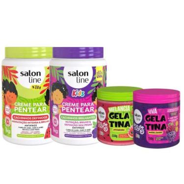 Imagem de Kit Creme + Gelatina Salon Line Melancia + Uva Com 4