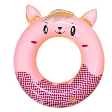 Imagem de Boia Redonda Infantil Inflável Bichinho Lúdico Macio Confortável Prática Divertida Resistente Piscina Praia Natação Animais (Chiclete)