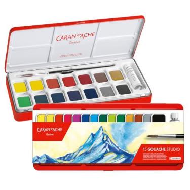 Imagem de Tinta Guache em Pastilha Caran D'ache Studio com 15 Cores