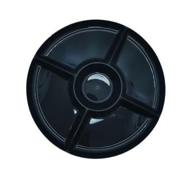 Imagem de Petisqueira Redonda de Plástico com 5 cavidades - Preta - 1 unidade - 