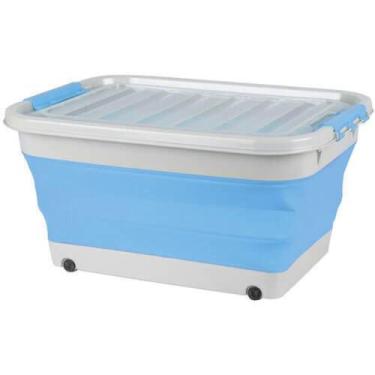 Imagem de Caixa Organizadora Dobrável Silicone Plástico com Rodas 45 L - Members