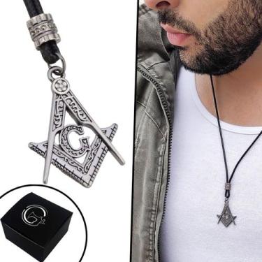 Imagem de Colar de Couro Ajustável Tradicional Maçonaria Fraternidade - GRANADO 