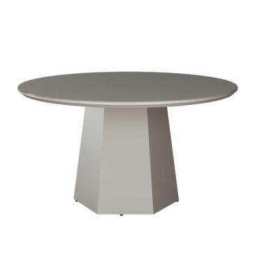 Imagem de Mesa de Jantar Redonda 130cm com Ravena Base Hexagonal Tampo Vidro Off