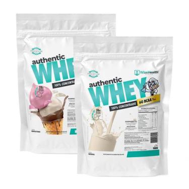Imagem de Kit 2 Authentic Whey 900g Napolitano + Natural - WiseHealth