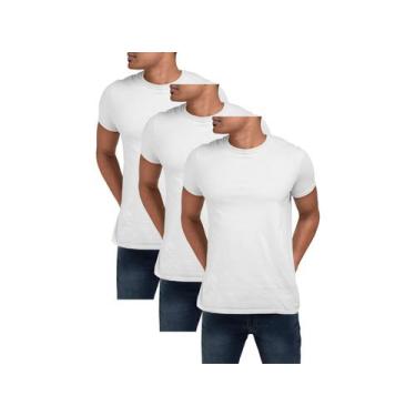 Imagem de Kit 3 Camiseta Para Sublimação Camisa Malha Blusa Atacado Branca - Del