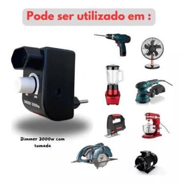Imagem de Dimmer 3000w Controlador Eletronico Bivolt On/Off Universal Com Tomada