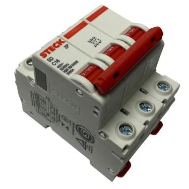 Imagem de Disjuntor Steck Tripolar Triplo Curva C 10a, 16a, 20a, 25a, 32a, 40a, 