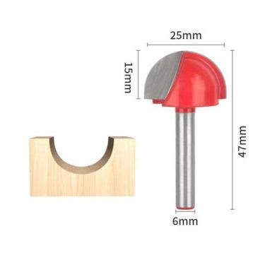 Imagem de Fresa Redonda Desbaste 6x25mm Corte Madeira Cnc Router Tupia - E-San