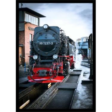 Imagem de Quadro Decorativo Trem Locomotiva Máquinas Paisagem Salas Quartos Escr