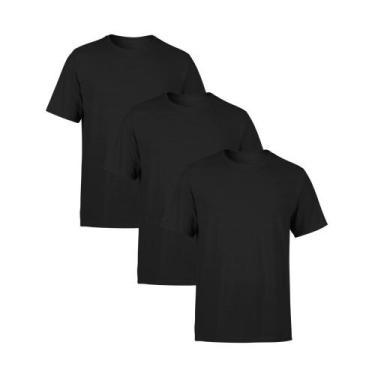 Imagem de Kit 3 Camisetas AMGK Masculina Lisa Premium 100% Algodão, Preto, GG, M