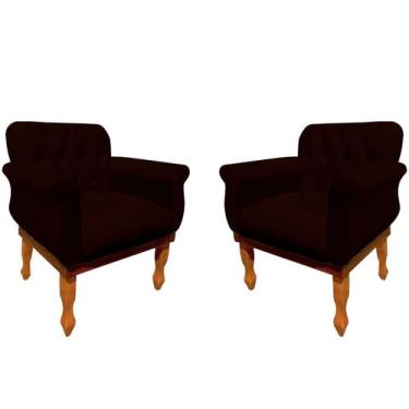 Imagem de Kit 02 Poltronas Para Sala de Estar Decorativa Cadeira Estofada Capito