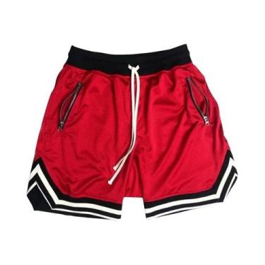 Imagem de Shorts de Basquete Masculino - Malha Respirável de Secagem Rápida para
