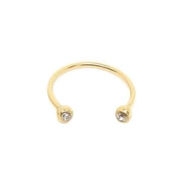 Imagem de Piercing Ferradura Com Pedras Pvd Dourado Aço Cirúrgico - M2 Piercing