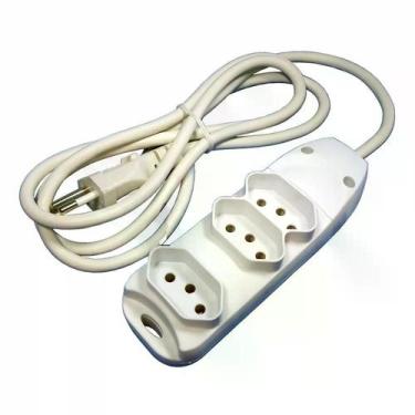 Imagem de Kit 3 Extensões Elétricas De 3m Com 3 Tomadas - Dni 7233