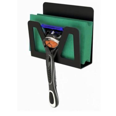 Imagem de Porta Esponja De Banho E Gillette Preto Com Adesivo SF.ELG - ShopForte