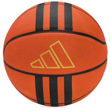 Imagem de Bola de Basquete Adidas 3 Stripe Rubber X3 Tam 5 Laranja e Preta