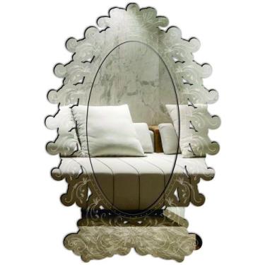 Imagem de Espelho Decorativo Veneziano Sala Quarto 56x82 38102 - CREATUS, prata