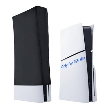 Imagem de Wigearss Capa contra poeira de modo vertical para console PS5 Slim 1680D Tecido Oxford antiarranhões à prova d'água proteção contra poeira backend Cutaway Design-preto