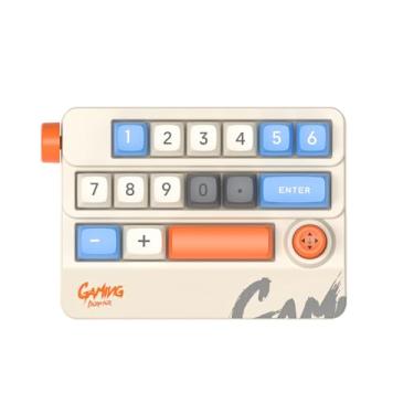 Imagem de Teclado numérico mecânico para jogos com fio com joystick de teclas totalmente intercambiáveis, luz de fundo RGB ajustável, funções de teclas personalizáveis de definição macro, adequado para jogos de