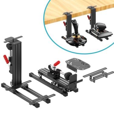 Imagem de wuutyty 2-Pack Flight Simulator Desk Mount, Adjustable Stand for HOTAS Joystick and Throttle, Compatible with Logitech X52/X56, Thrustmaster T.16000M/T.Flight, WINWING ORION