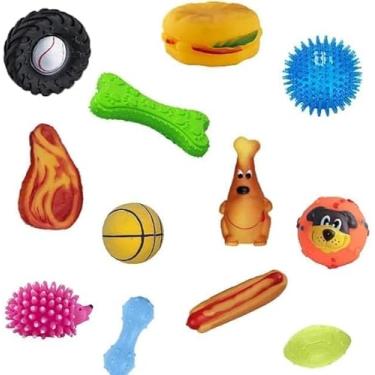 Imagem de Kit 5 Mordedores Pet para Cachorro Adulto e Filhote - Brinquedos de Borracha Resistente para Mastigar, Limpeza Dental, Alívio de Estresse e Brincadeiras Bolinha