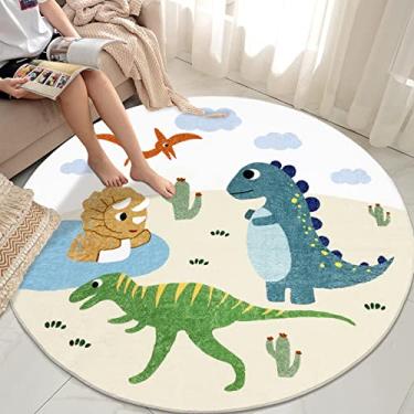 Imagem de Abeigoi Tapete Infantil, 1,2m, Redondo, Dinossauro, Animal, Macio, Antiderrapante, Lavavel, Deserto