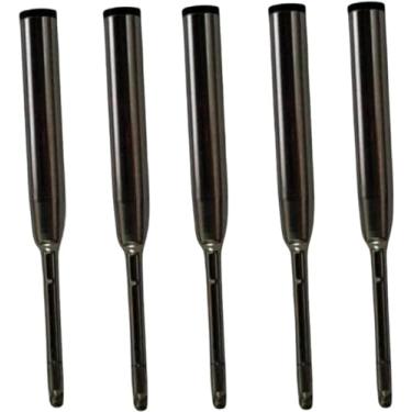 Imagem de Mini caneta esferográfica de liberação rápida, canetas de tinta preta EDC substituíveis da Bolt Action, caneta de bolso compacta de latão com chaveiro na parte superior para escritório, trabalho,