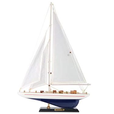 Imagem de NAUTIMALL Veleiro de madeira, modelo de navio, 48 cm, réplica corporativa, presente náutico para crianças e meninos