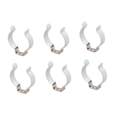 Imagem de Generic 6 peças T12 Clips Holder Bracket, suporte de lâmpada, braçadeiras de tubo LED fluorescente resistente Substituição para escritório, aço E Pvc