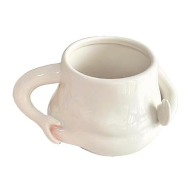 Imagem de WeiLaiKeQi Caneca de café, caneca de chá, cerâmica com alça, caneca de chocolate quente, barriga grande, água quente e fria, copo de bebidas, leite, caneca