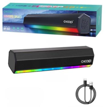 Imagem de Caixa De Som SoundBar Gamer Pc RGB Bluetooth LED Note Tv