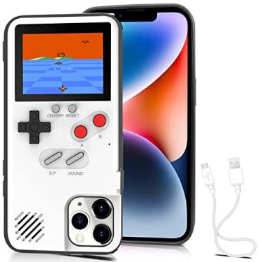 Imagem de Chu9 Capa Gameboy para iPhone 12 Pro Max, capa para console de jogos com 168 jogos integrados, proteja seu telefone e jogue videogames a qualquer hora e em qualquer lugar (branca, iPhone 12 Pro Max)