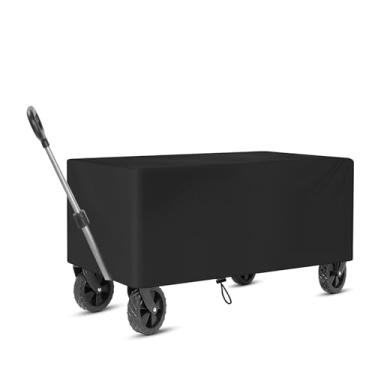 Imagem de Capa de vagão dobrável, Oxford 420D, impermeável, dobrável, para ambientes externos, capa protetora contra poeira para carrinho de vagão de jardim 113 cm C x 56 cm L x 50 cm A (apenas capa)