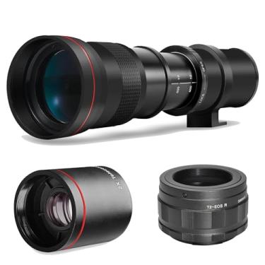 Imagem de BM Premium Lente de zoom teleobjetiva manual de alta potência 420-1600 mm f/8.3 para câmeras digitais Canon EOS R, EOS R5, EOS R6, EOS RP