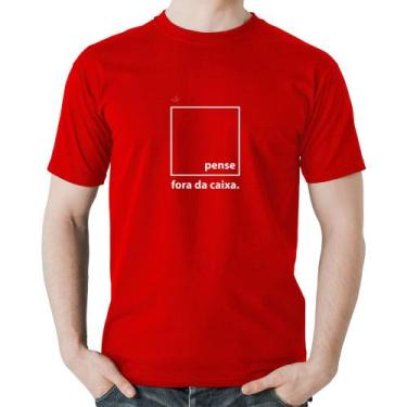 Imagem de Camiseta Algodão Pense fora da caixa - Foca na Moda, Vermelho, GGG