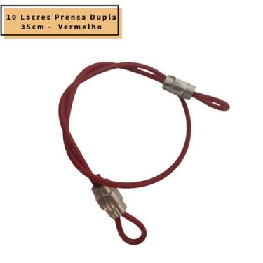 Imagem de Lacre de Segurança em Aço 35cm Bolsa Bike Capacete Reutilizavel - Verm