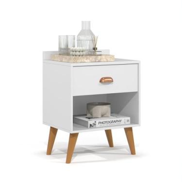 Imagem de Mesa de Cabeceira Quarto Mesinha Apoio Lateral Cama Box Casal Estilo D