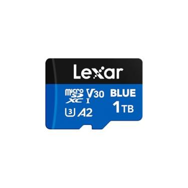 Imagem de Lexar Cartão micro SD azul de 1 TB, cartão de memória flash microSDXC UHS-I com adaptador, 100 MB/s, C10, U3, A2, V30, Full HD, 4K UHD, cartão TF de alta velocidade