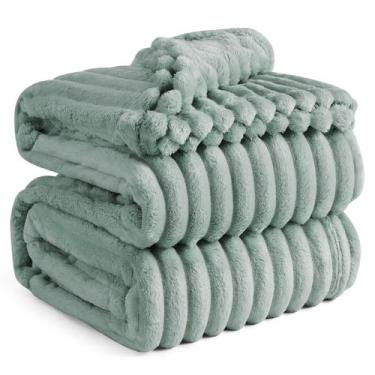 Imagem de Cobertor Flanela Bedsure - Verde Sage - Tamanho California King