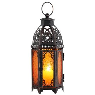Imagem de NEEDOMO Decorações De Ramadã, Lanternas Marroquinas Decorativas De 11'' Para Interior E Exterior, Lanterna De Vela Pendurada, Castiçal Vintage, Lanternas De Metal Decorativas, Mesa, Pátio, Varanda,