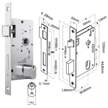 Imagem de Fechadura Para Porta Externa Perfil Redondo Aço Inox Polido Cromado | Aliança | Kit 06 Un