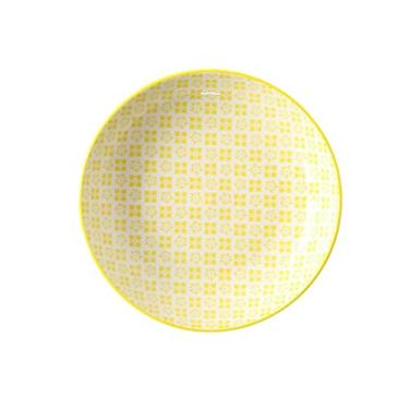 Imagem de Utensílios de mesa minimalistas de cerâmica de 17 cm, prato redondo para bolo de doces - 7 pratos de arroz - flor esmeralda amarela