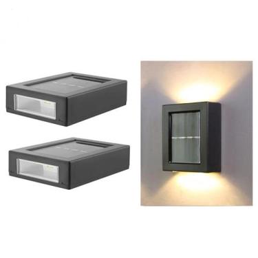 Imagem de kit 2 Arandela Solar Slim 2 Focos Luminaria Parede Externa Ip65 Á Prov