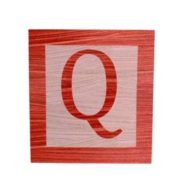 Imagem de Cubo Rosa Letra Vermelha com Aplique Festa Chá de Bebê Decoração 8x8x8