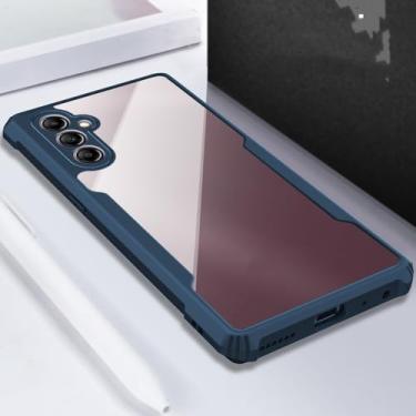 Imagem de Para samsung galaxy a14 m14 a34 a54 m54 5g a24 4g caso duro à prova de choque fino cristal claro capa invólucro, azul, para galaxy m54 5g