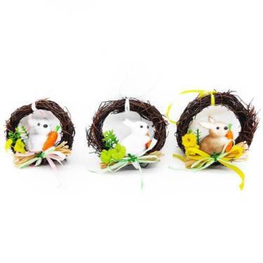 Imagem de Kit Guirlanda Mini Bunny Sortido 3 Peças 10cm - Wincy Pascoa