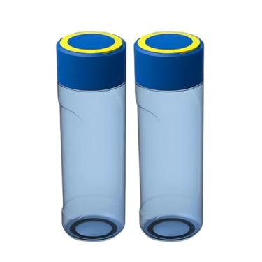 Imagem de Kit 2 Garrafinha De Água Squeeze Esporte Com Alça Garrafa 550ml Treino Escola Escritório BPA Free (Azul)